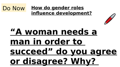 GCSE HEALTH AND SOCIAL CARE- THE ROLE OF GENDER