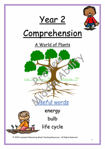 Year 2 Reading Comprehension - Plants - Science | Teaching Resources