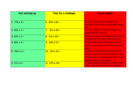 long multiplication teaching resources