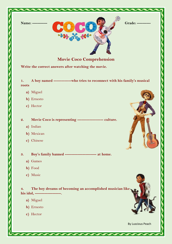 Coco - family worksheet