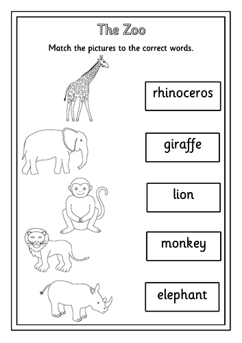 the zoo topic pack zoo animals teaching resources