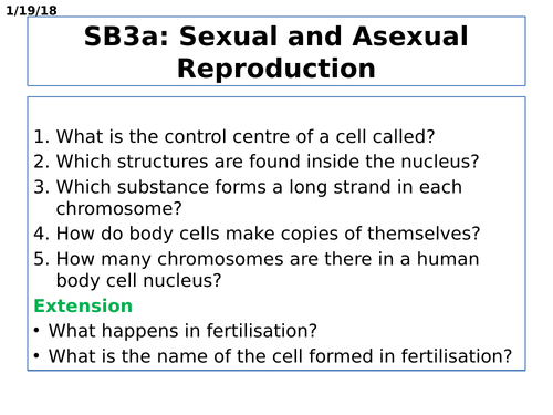 Sb3a Sexual And Asexual Reproduction Teaching Resources 2730