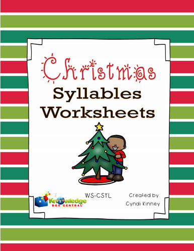 Christmas Syllables Worksheets | Teaching Resources