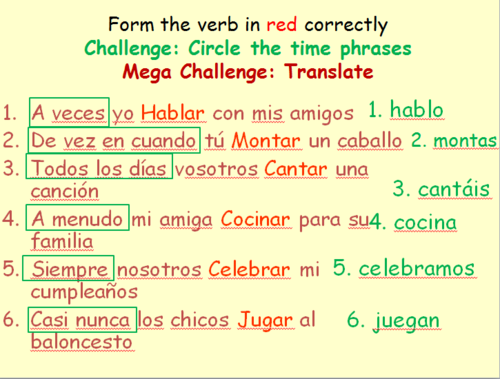 Spanish Present Tense AR Verbs TACO TUESDAY FREE