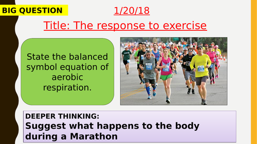 AQA new specification-The response to exercise-B9.2
