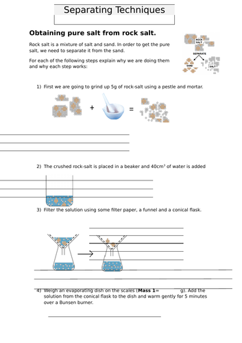 Separating mixtures KS3 AQA | Teaching Resources