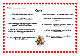 Download Valentine's Day Assembly / Lesson - Quiz, Activity, Worksheet, St, 2018, Presentation ...