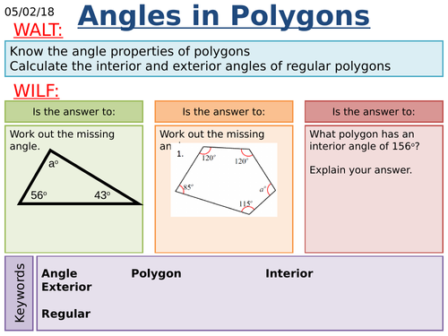 KS3/KS4 Maths: Polygons Investigation and Angles