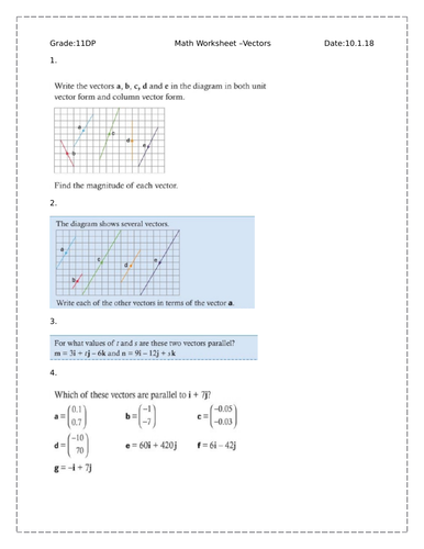 Vectors-Parallel | Teaching Resources