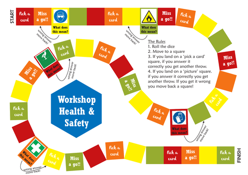 workshop health and safety board game with questions