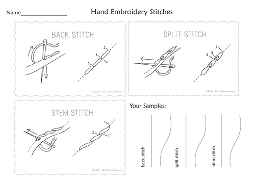 Practise Hand Stitches Hand Sewing Worksheet Teaching Resources 8945