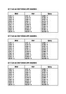 short division bus stop method with remainder teaching