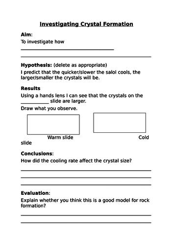 8Hb Investigating Crystal Formation (Salol practical)