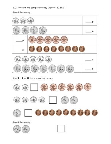 counting pence pounds and pounds and pence year 2 differentiated 2 ways teaching resources