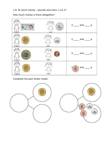 counting pence pounds and pounds and pence year 2 differentiated 2 ways teaching resources