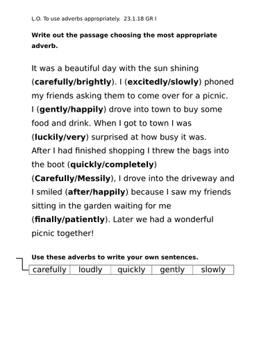 Adverb worksheet pdf image