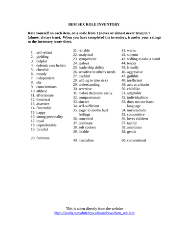 AQA A LEVEL NEW SPEC Psychology - Gender - Androgyny and BSRI ...