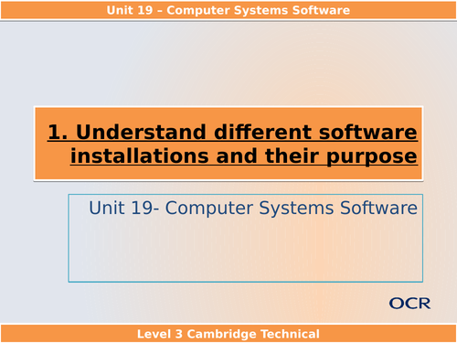 Unit 19 - Software- Full Unit, Cambridge Technicals Level 3 (2016 ...