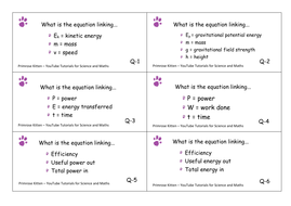 Equations flashcards for AQA GCSE Physics or combined science. | Teaching Resources