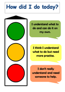 Self assessment Traffic light | Teaching Resources