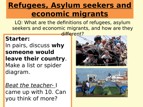 Refugees and Economic Migrants