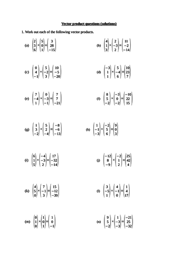 vector-product-cross-product-worksheet-teaching-resources