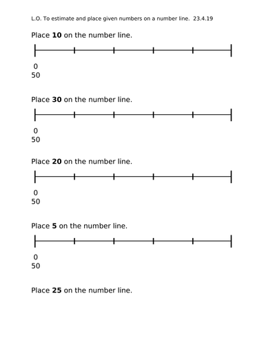 year 2 estimation placing numbers on a number line within 100 iwb slides and worksheets teaching resources