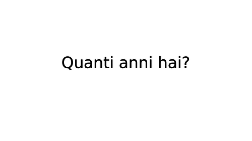 Andiamo 1.2 Quanti anni hai?