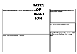 Rates of reaction summary question mat | Teaching Resources