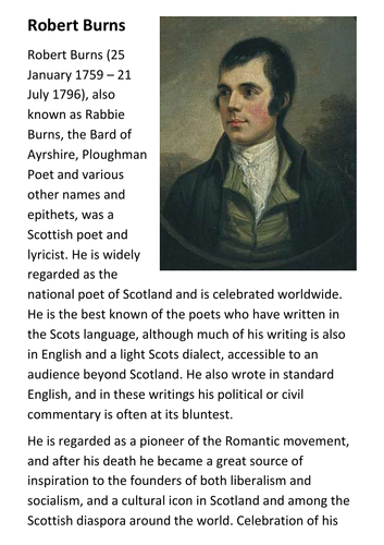 Robert Burns Handout