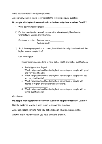 Theme 1: Lesson 7- Cardiff- Zones of wealth and Poverty