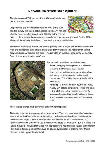 Theme 1: Lesson 17: Regeneration in Riverside Norwich | Teaching Resources