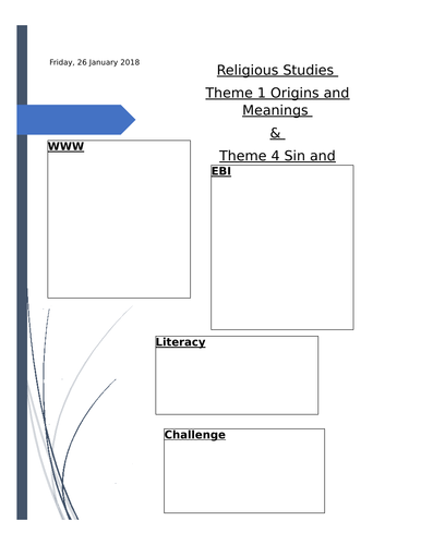 Eduqas Religious Studies 9-1 Topic 1 and 4 Exam