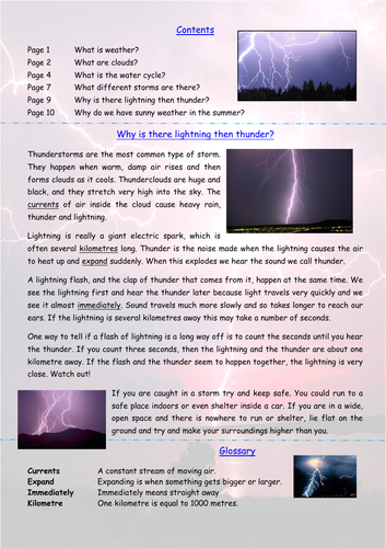 Thunder and Lightning Explanation Text Comprehension Activity | Teaching  Resources