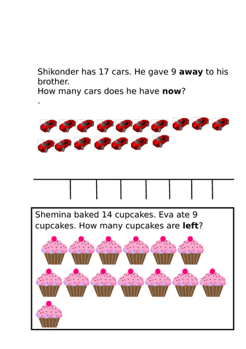 Year 1 Solving one-step addition and subtraction word problems using ...