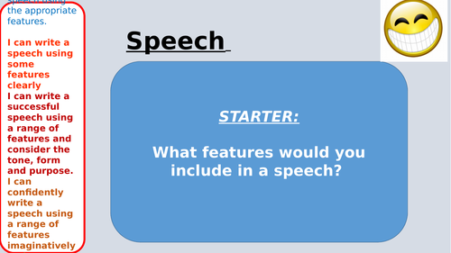 speech writing ppt tes