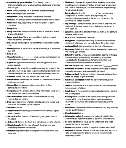 As-level Computer Science Revision 