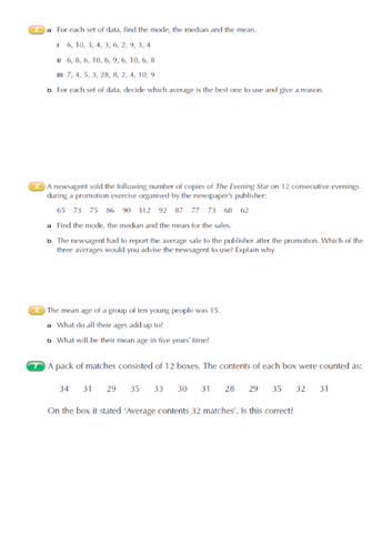 Two full lessons on calculating averages and choice of average