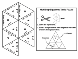 Solving Multi Step Equations Game Math Tarsia Puzzle By Sciencespot
