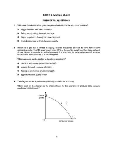 Unlocking IB Economics Paper 1 Success – A Guide to Sample Answers & Beyond