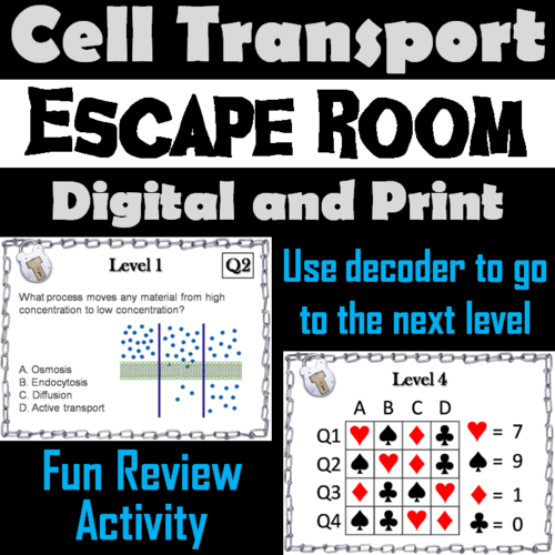 Passive and Active Cell Transport Escape Room