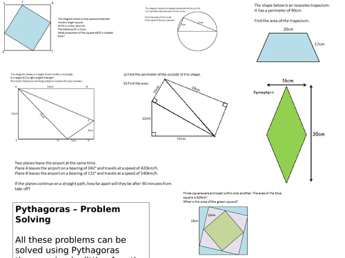 pythagoras problem solving tes
