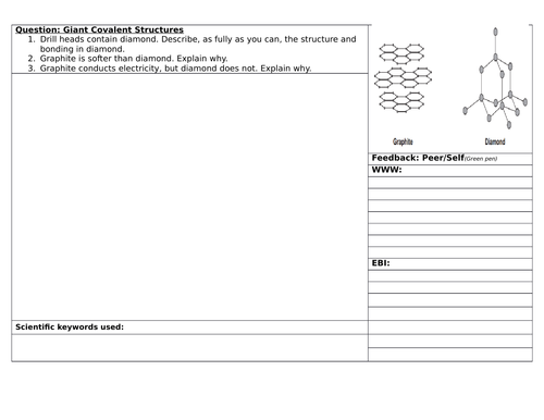 GCSE Chemistry Structuring Feedback Activites