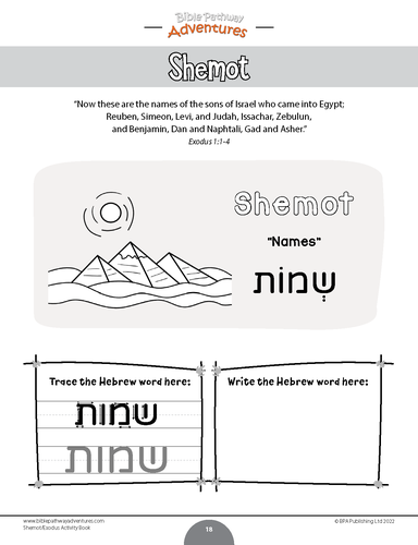 Shemot Exodus Torah Portion Activity Book Teaching Resources