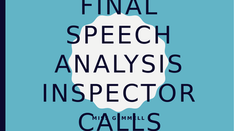 An Inspector Calls- The Inspector's Final Speech Analysis | Teaching