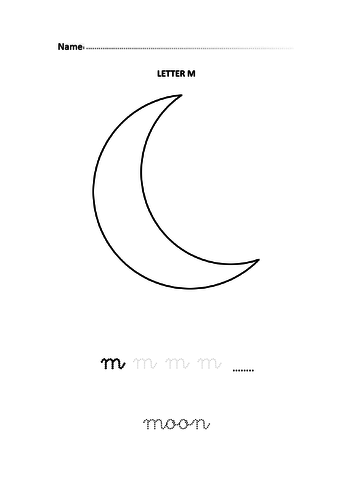 Learning letter m for moon - Nursery and Reception students