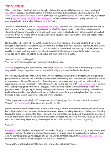 tinder themed creative writing lesson short story gcse