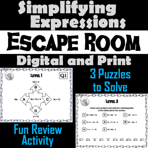 Simplifying Expressions: Escape Room Math