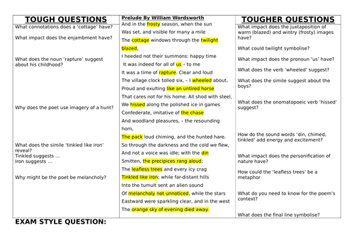 The Prelude by Wordsworth for WJEC/EDUQAS Poetry 9-1 (And in the frosty season)