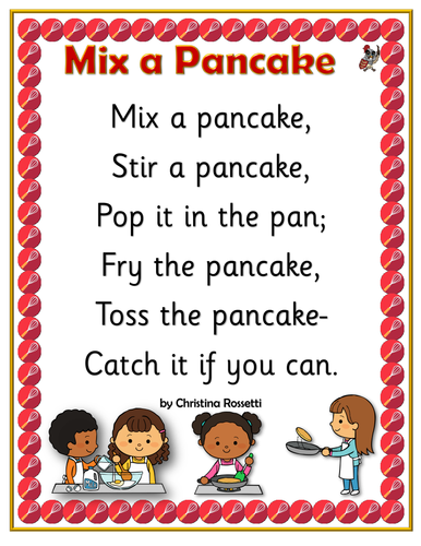 Mix a Pancake Poem Poster | Teaching Resources